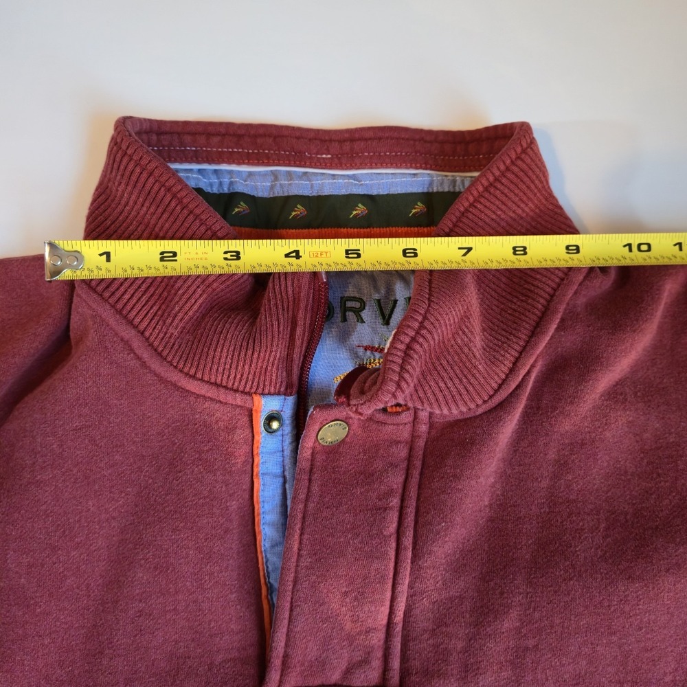 Orvis Men's Pullover Sweatshirt Pre-Owned Burgundy Red Quarter Zip SZ XXL - Picture 4 of 8